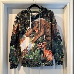 AIDEAONE Dinosaur Print Hoodie